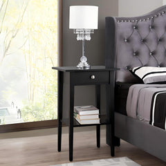 Sleek Contemporary Nightstand In Black