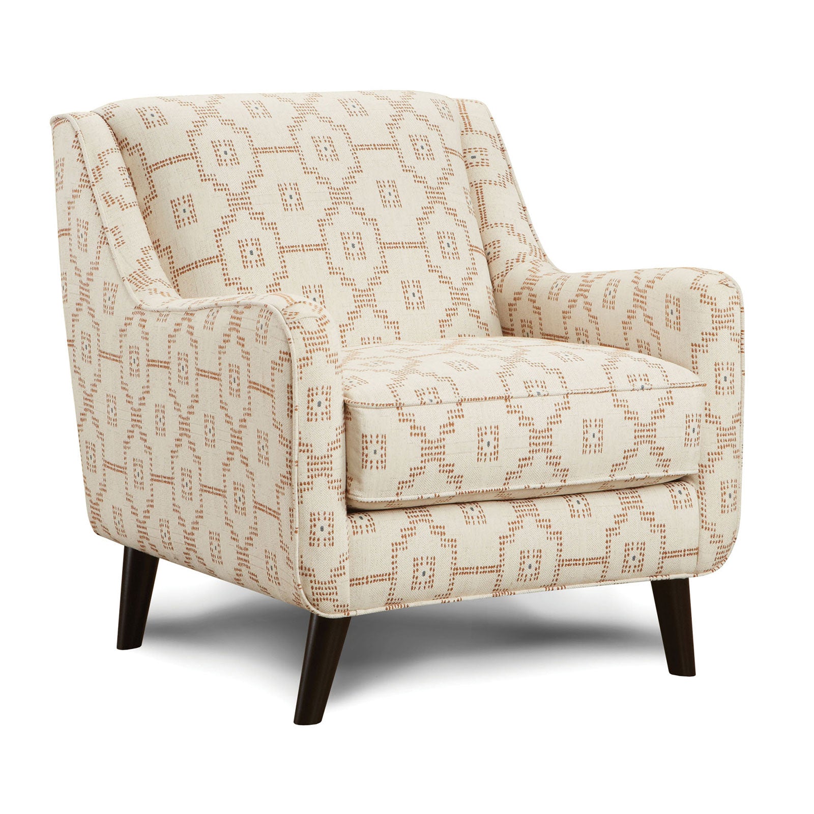Double Gel Foam Padded 1pc Chair Soft Woven Fabric Keystone Multi Finish Welt Trim Transitional Style