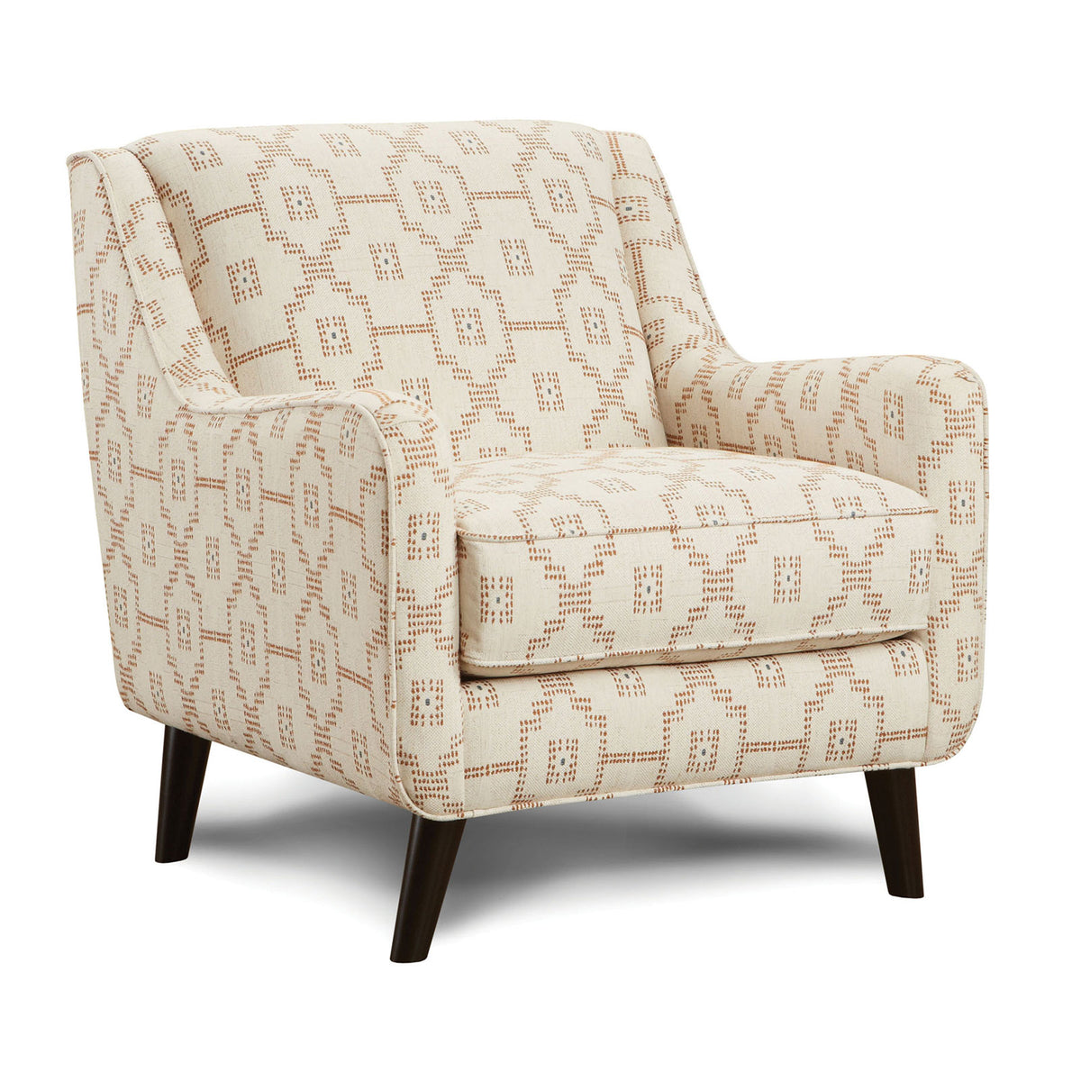 Double Gel Foam Padded 1pc Chair Soft Woven Fabric Keystone Multi Finish Welt Trim Transitional Style