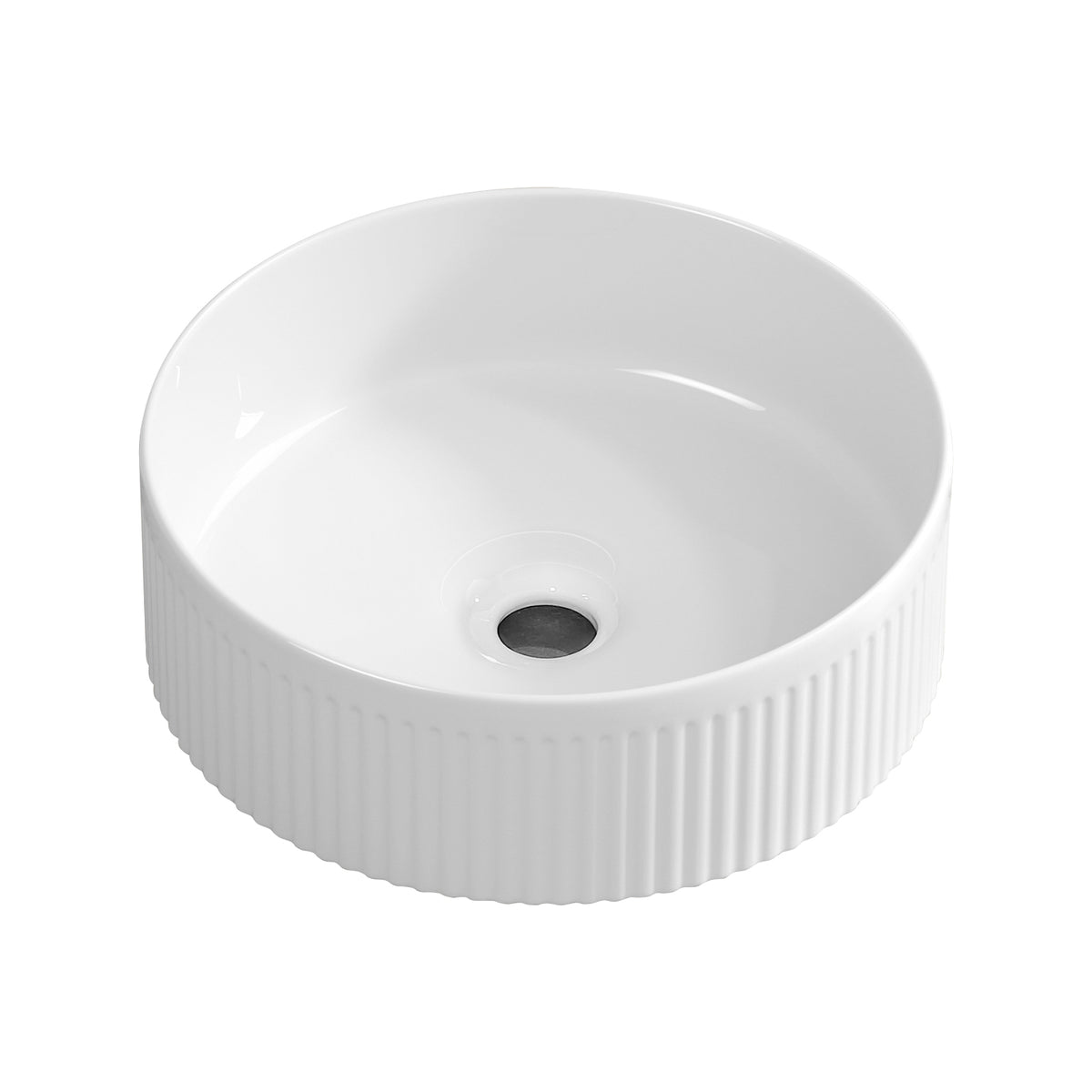 Small Bathroom Sink, 14 Inch Round Bathroom Sinks Above Counter, Porcelain Ceramic White Vessel Sink, Modern Sink, Sink Bowls for Bathroom Vanity Cabinet, Bathroom Sink, Art Wash Basin