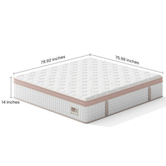 14 Inch Firm Hybrid Mattress – King Size – Gel Memory Foam & Pocket Springs – Pressure Relief, Motion Isolation, Ergonomic Modern Bed