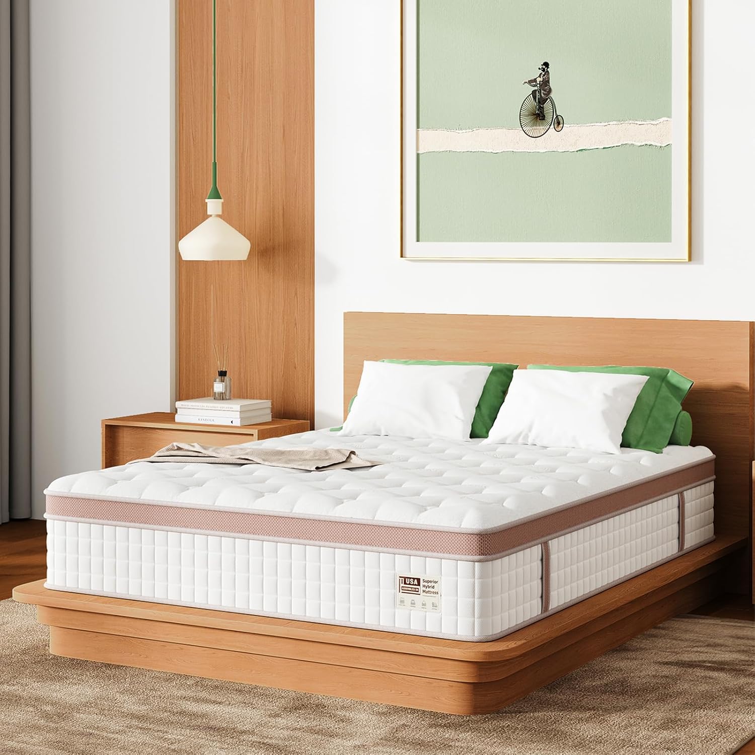 14 Inch Firm Hybrid Mattress – Full Size – Gel Memory Foam & Pocket Springs – Pressure Relief, Motion Isolation, Ergonomic Modern Bed