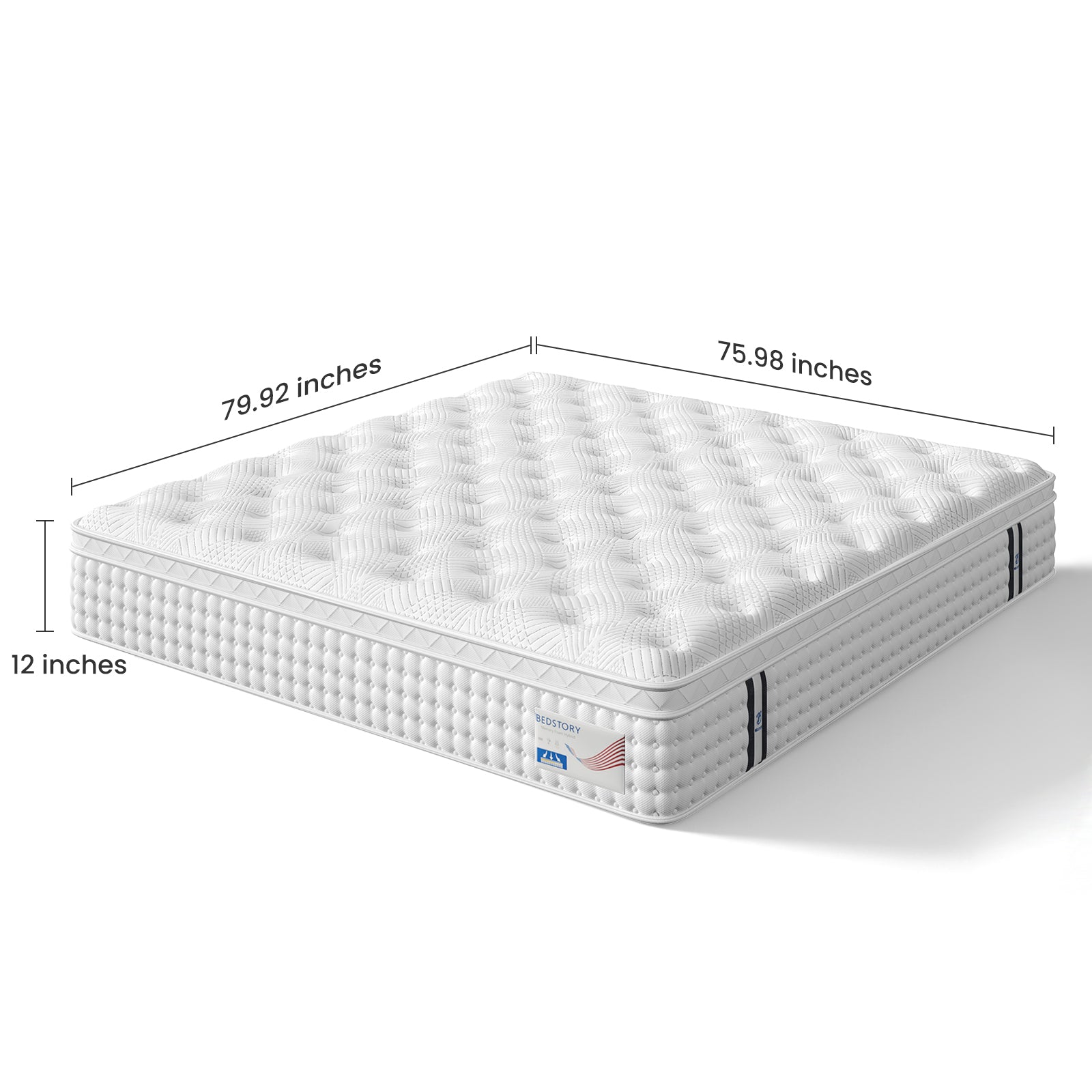 12 Inch King Hybrid Mattress – Memory Foam & Pocket Spring Bed – Medium Firm Comfort, Spine Support, Quiet & Breathable
