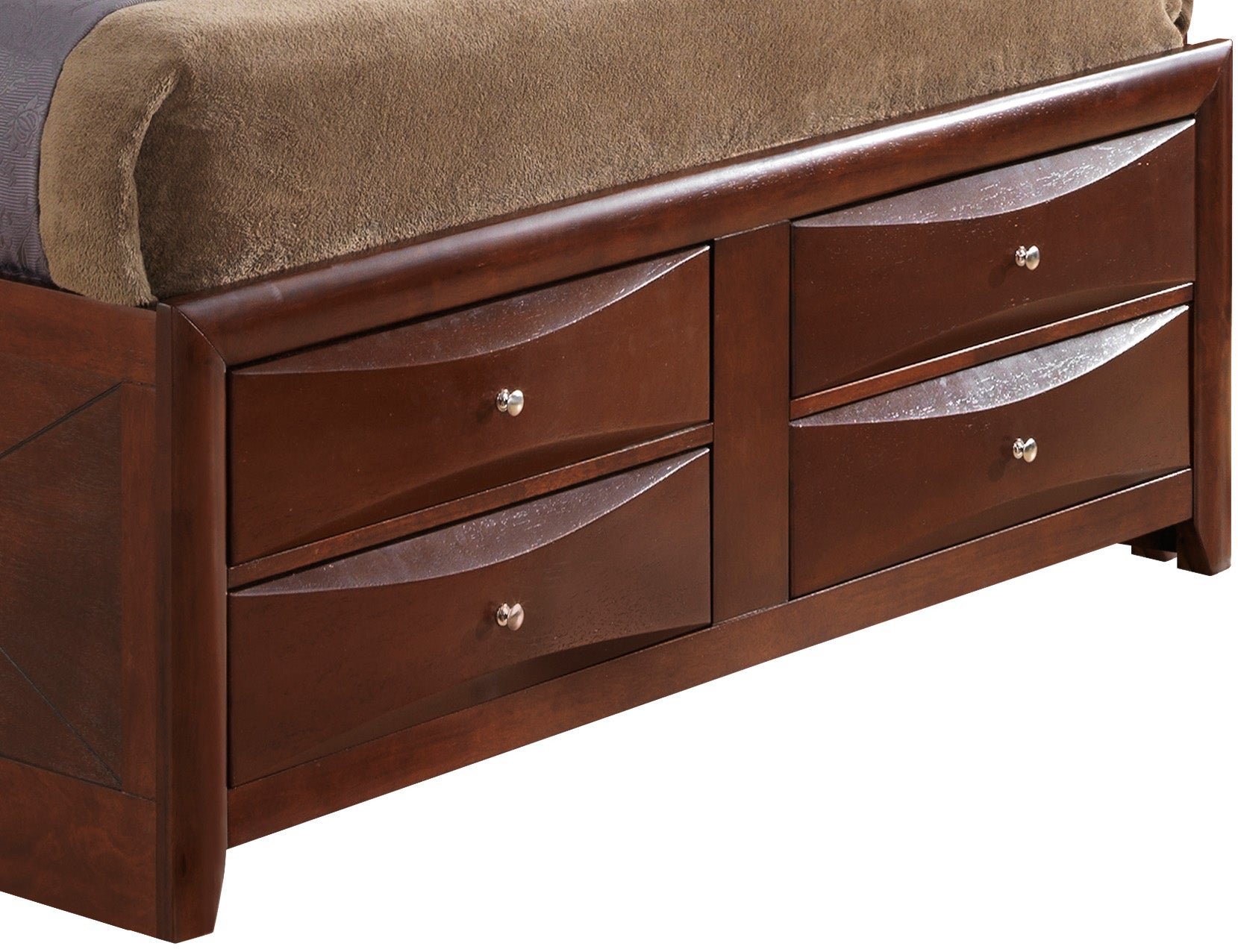 Charming Full Storage Bed In Cherry Finish