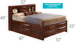 Charming Full Storage Bed In Cherry Finish