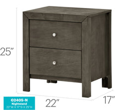 Chic Gray Transitional Nightstand