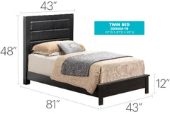Stylish Transitional Twin Bed In Black