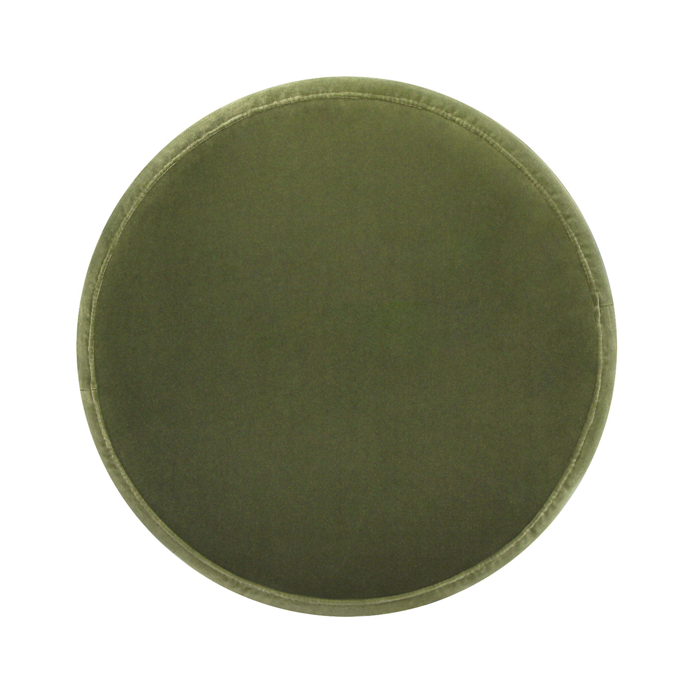 Fuji 19" Oversized Round Storage Ottoman, Olive Green Performance Velvet