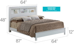 Stylish Transitional Queen Bed In White