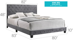 Transitional Gray King Bed For Modern Living