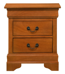 Elegant Oak Nightstand With 2 Drawers