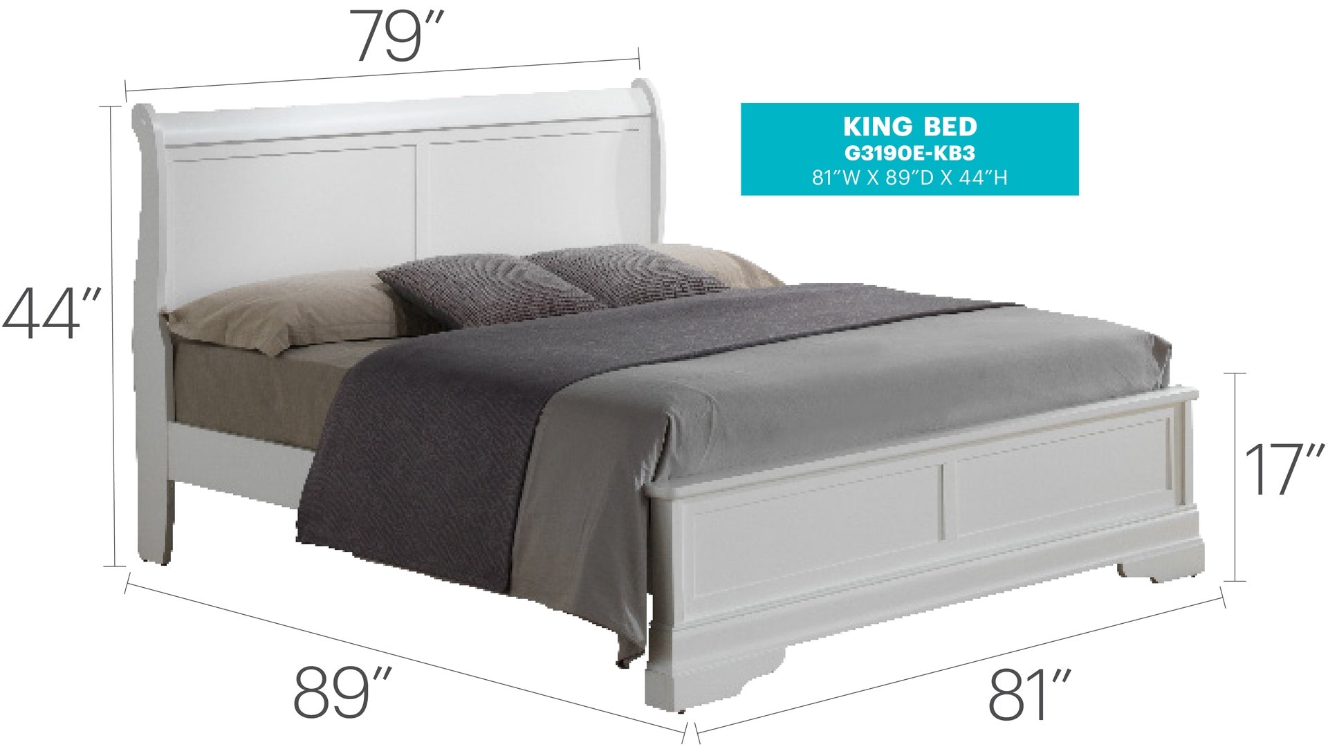 Charming Traditional King Bed In White