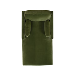 Knox 65" Modern Farmhouse Chaise Lounge Chair, Olive Green Performance Velvet