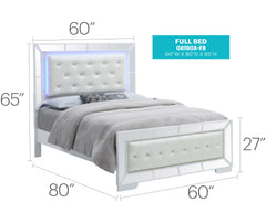 Contemporary Full Bed In Silver Champagne Finish