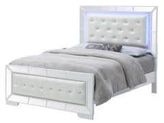 Contemporary Full Bed In Silver Champagne Finish