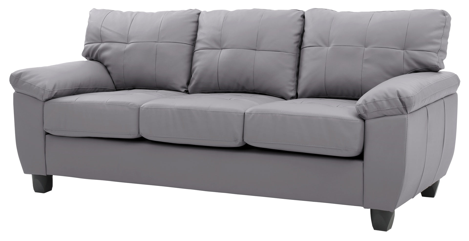 Sophisticated Gray Sofa With Padded Arms