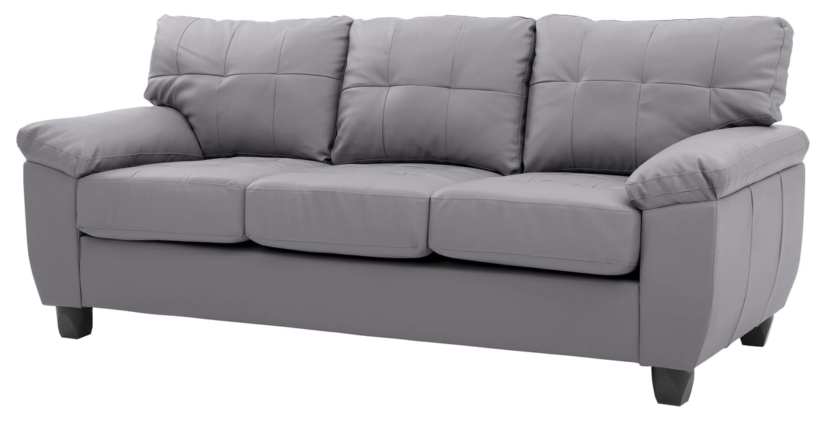 Sophisticated Gray Sofa With Padded Arms