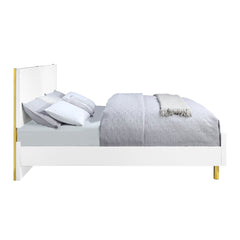 Gaines White High Gloss Finish EK Bed