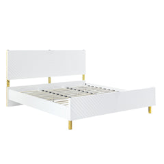 Gaines White High Gloss Finish EK Bed