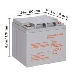 Deep Cycle Battery, 12V 40AH, AGM Marine Rechargeable Battery, High Self-Discharge Rate 400A Discharge Current for Mobility Scooters Electric Wheelchairs Go-Karts e-Bikes, Tested to UL Standards