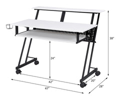 Suitor White & Black Finish Music Recording Studio Desk
