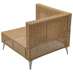 K&K 7-Piece Wicker Patio Furniture Set, Outdoor Conversation Set Sectional Sofa with Water Resistant Beige Thick Cushions and Coffee Table for Outdoor Couch, Porch, Backyard - Beige