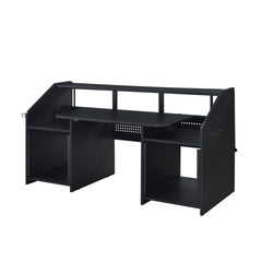Black Music Desk with Earphone Rack