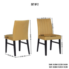 Roundhill Furniture Wendell Contemporary Upholstered Dining Chairs, Set of 2, Yellow