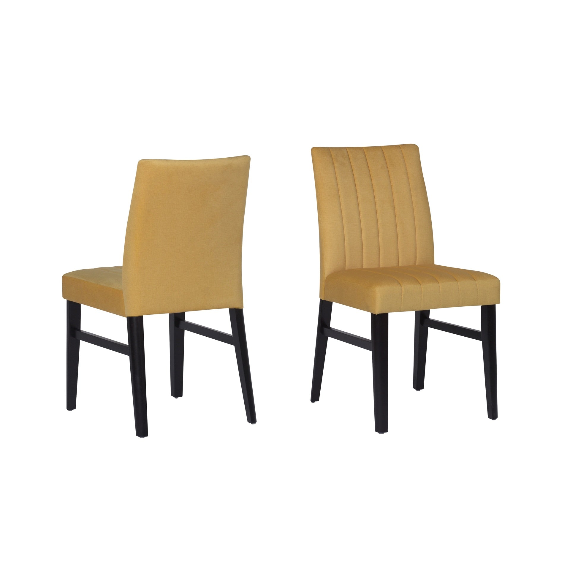 Roundhill Furniture Wendell Contemporary Upholstered Dining Chairs, Set of 2, Yellow
