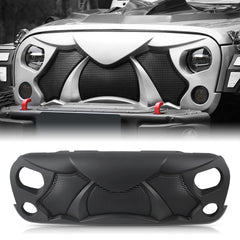 Halloween Front Grille Grid Grill for 2007-2017 Jeep Wrangler Rubicon Sahara Sport JK/JKU, Matte Black