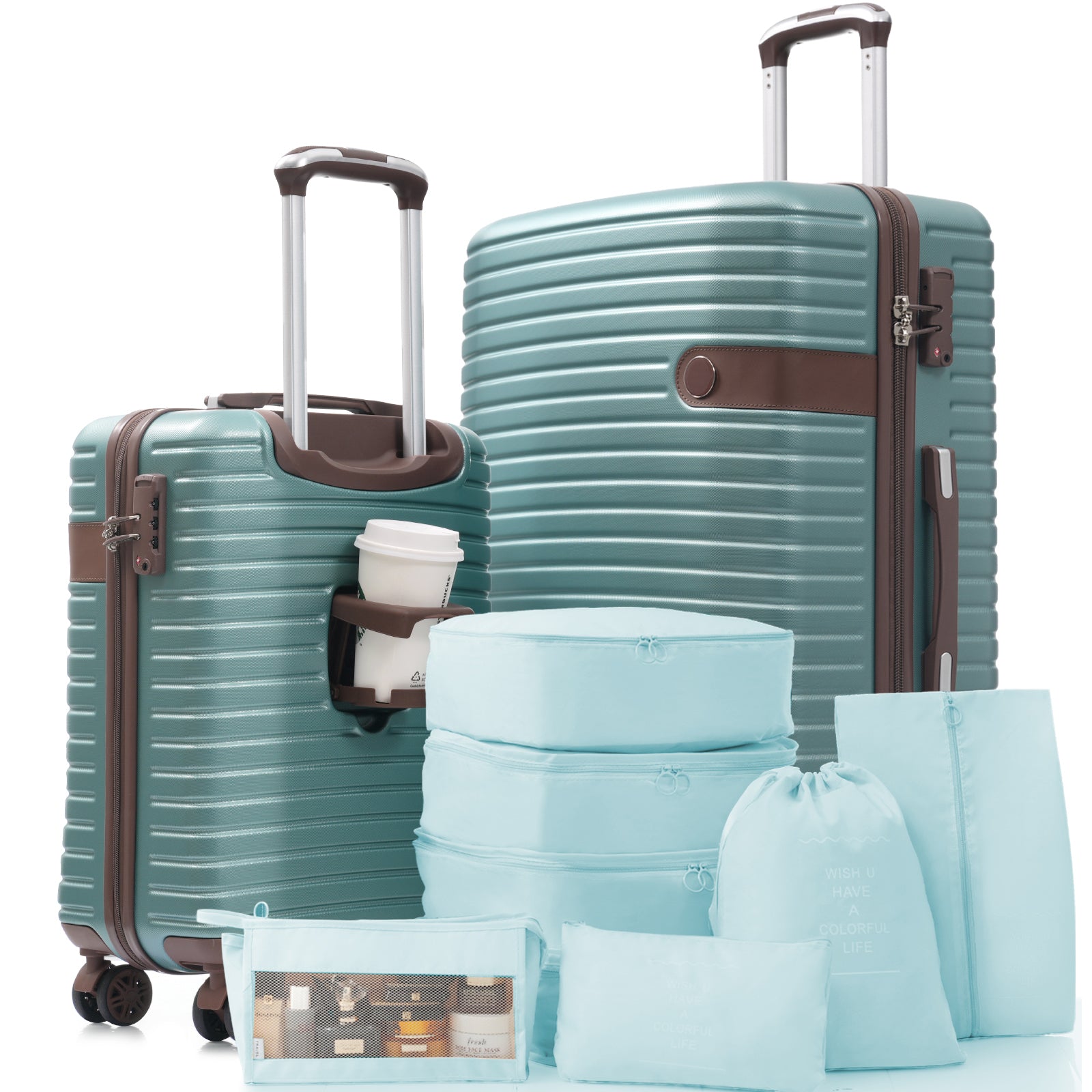 Hardshell Luggage Set with TSA Lock, 360° Spinner Wheels, Lightweight Durable Travel Suitcases for Women/Men Carry-On & Check-In