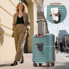Hardshell Luggage Set with TSA Lock, 360° Spinner Wheels, Lightweight Durable Travel Suitcases for Women/Men Carry-On & Check-In
