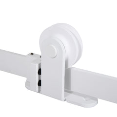 HOMCOM 6' Rustic Interior Sliding Barn Door Mounting Hardware Kit, White