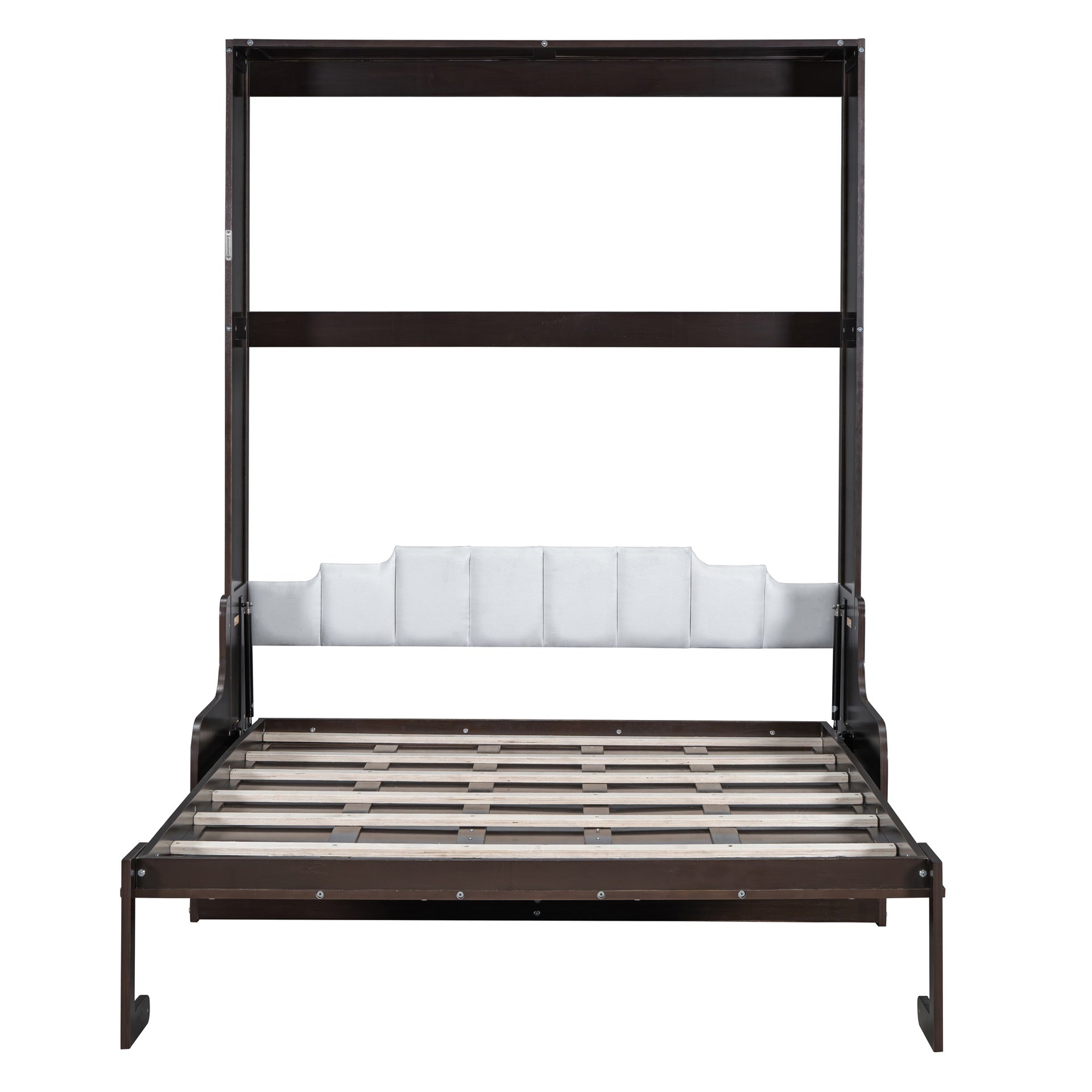 Queen Size Murphy Bed Wall Bed with Cushion,Espresso(old sku:LP000791AAP-2)