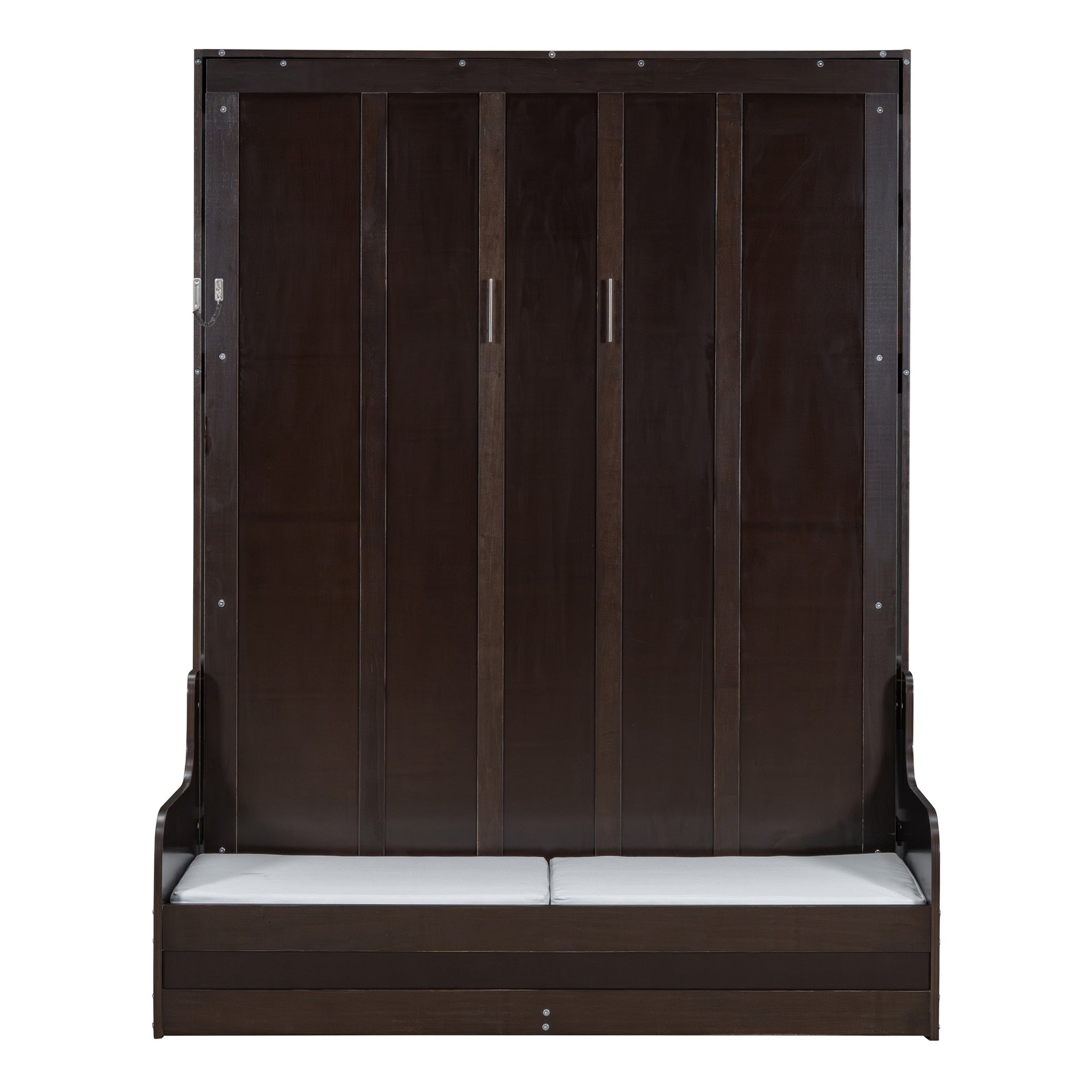 Queen Size Murphy Bed Wall Bed with Cushion,Espresso(old sku:LP000791AAP-2)