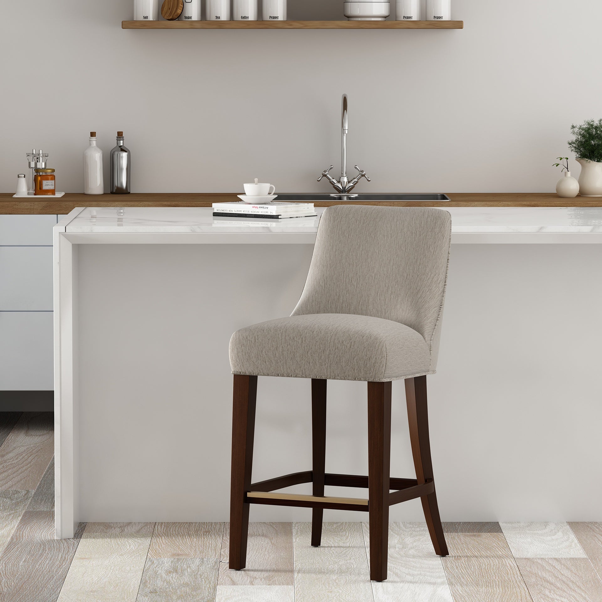 Counter Stool in Taupe