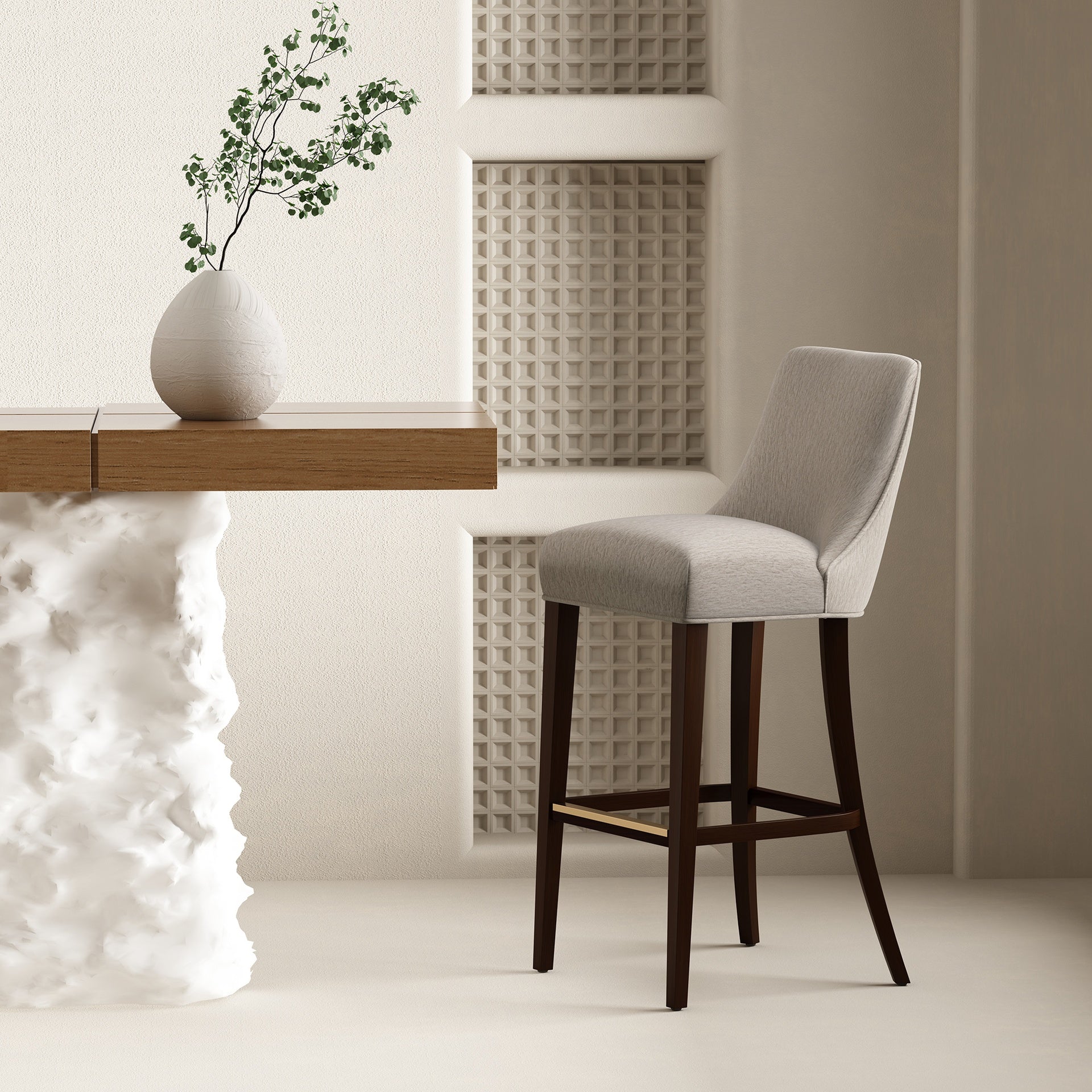 Barstool in Taupe