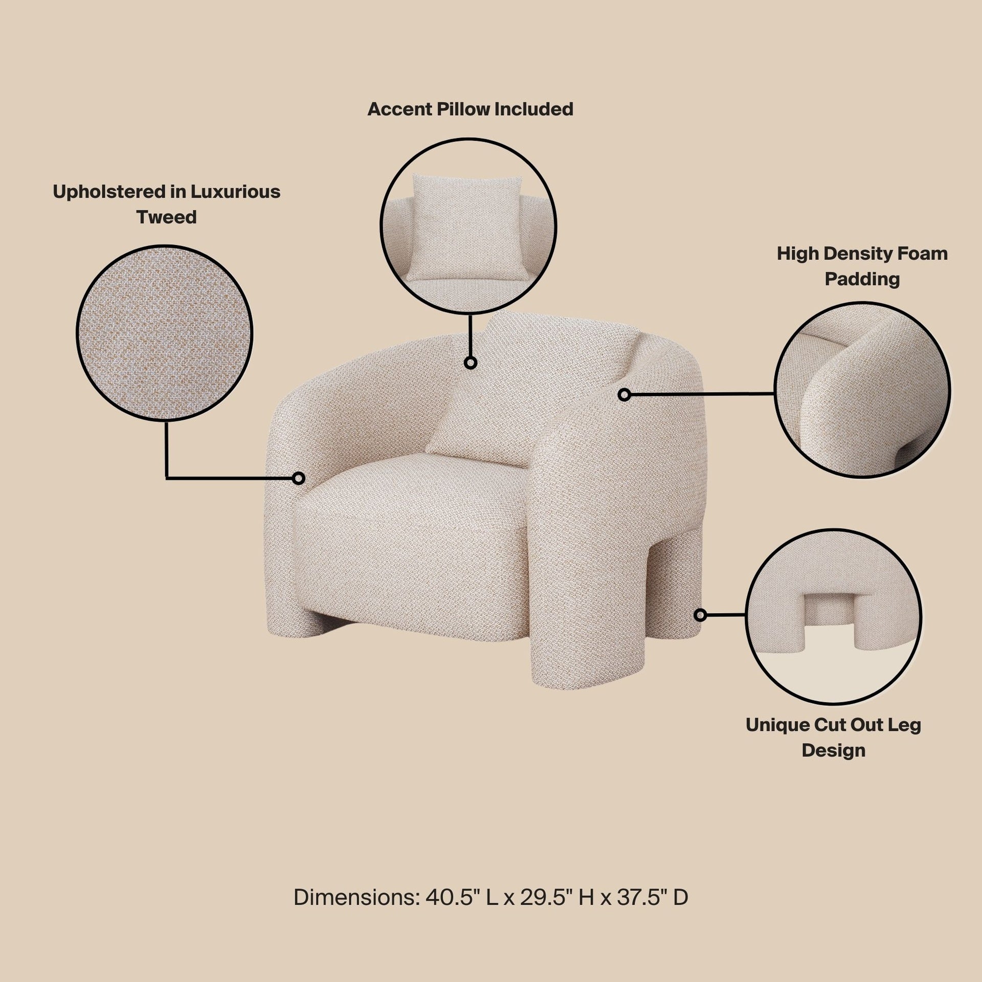 Lounge Chair in Gold Dust