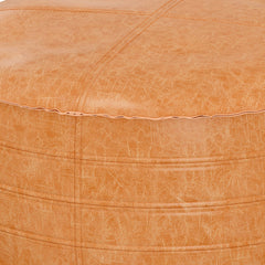 Brody - 32" Round Coffee Table Pouf - Distressed Brown