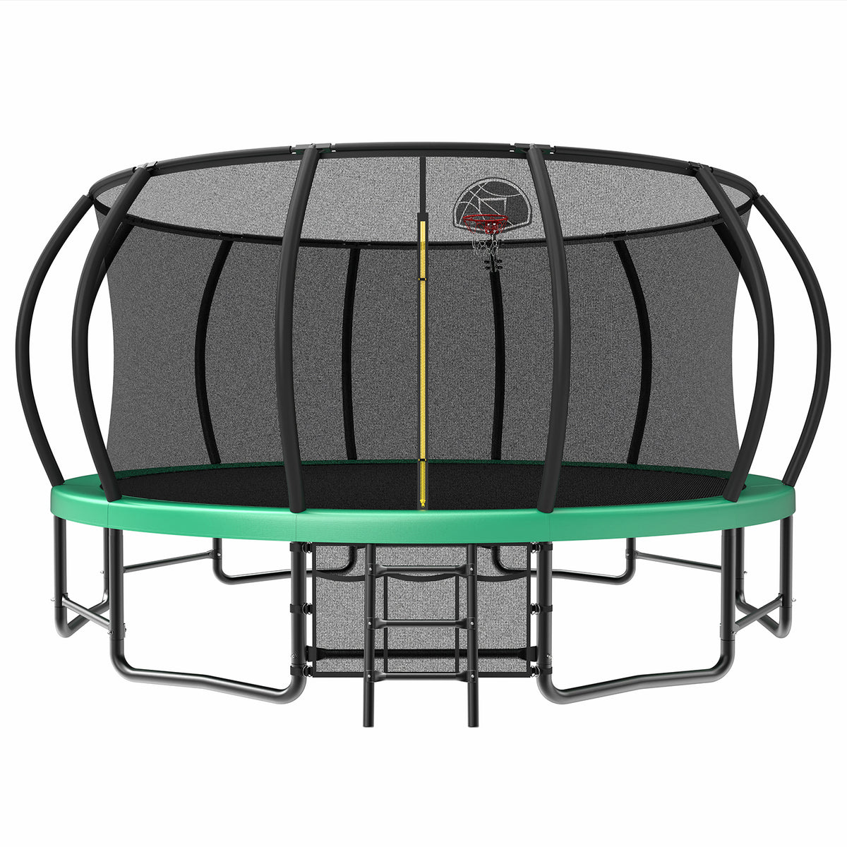 16FT Outdoor Trampoline for Kids and Adults, Pumpkin Trampolines with Curved Poles,Heavy Duty Trampoline Anti-Rust Coating ASTM Approval