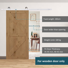 Rustic Interior Sliding Barn Door Mounting Hardware Kit