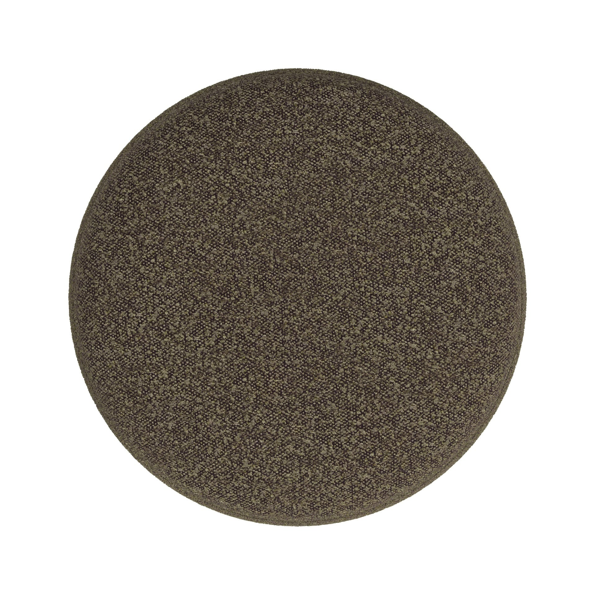 Sem Round Accent Ottoman, Dark Brown Channel Stitched Boucle 18 Inch