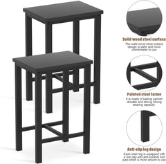 5 Pieces Dining Table Set for 4,Black Bar Table Set with 4 Bar Stools Counter Height Bar Table and Chairs Set. Pub Table Set Breakfast Table for Kitchen, Small Space