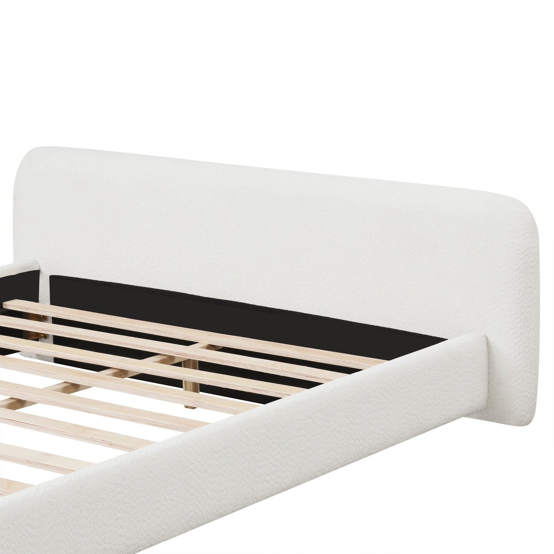 [Cozy White Bouce Upholstered Bed[ - A Dreamy Addition to Your Bedroom, Full