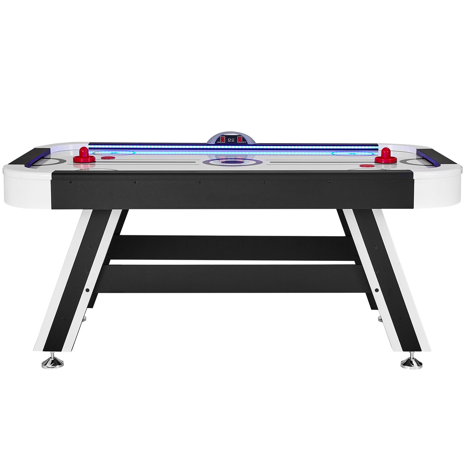 Air-Powered Hockey Table, 72" Indoor Hockey Table for Kids and Adults, LED Sports Hockey Game with 2 Pucks, 2 Pushers, and Electronic Score System, Arcade Gaming Set for Game Room Family Home