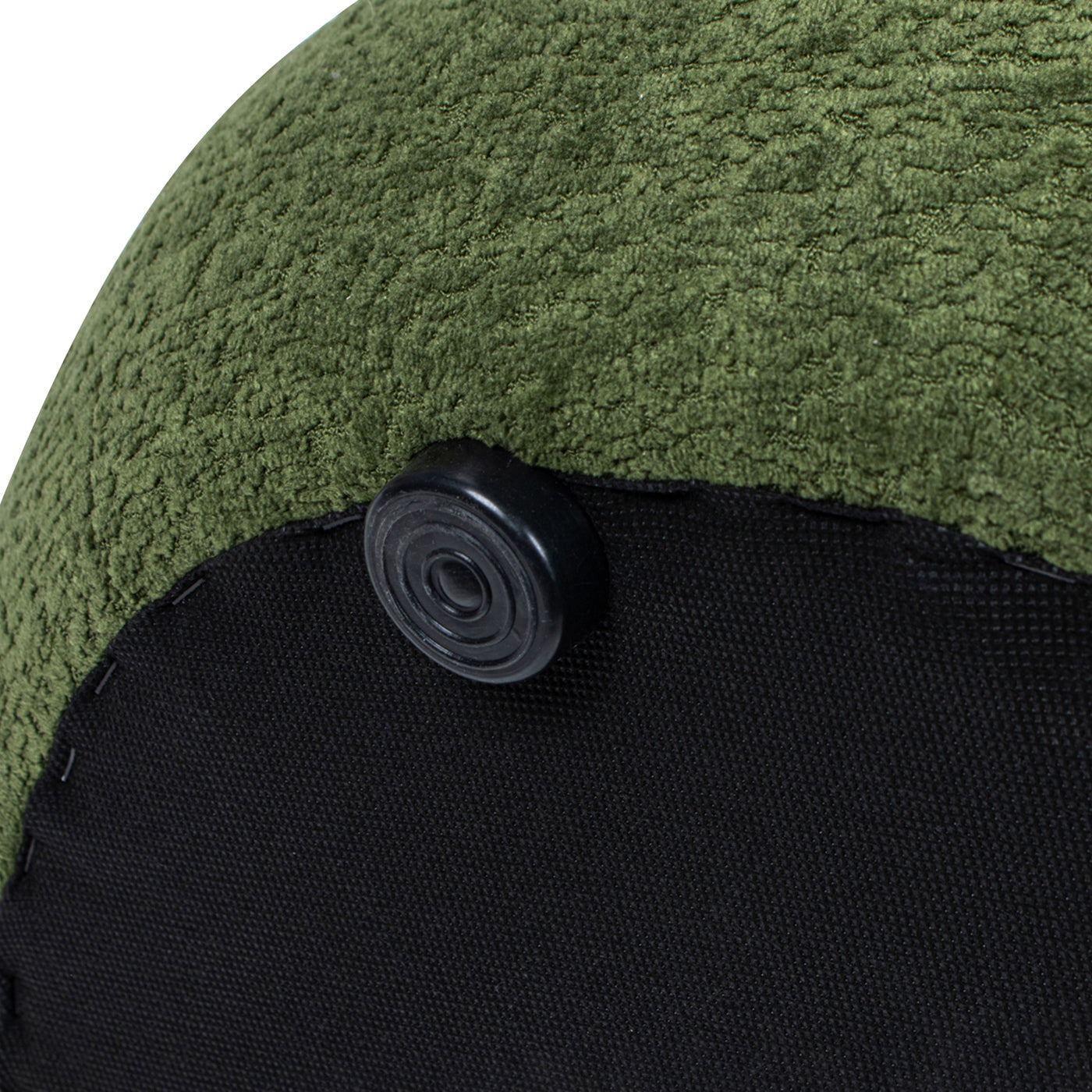 Nest 19.5" Low Round Upholstered Ottoman, Moss Green