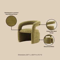 Lounge Chair in Olive Green