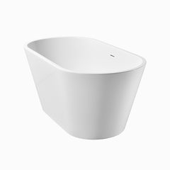 63'' Acrylic Freestanding Bathtub, Oval Soaking Stand Alone Bath Tub with Toe-Tap Chrome Drain and Classic Slotted Overflow, cUPC Certified, Glossy White 25A02-63