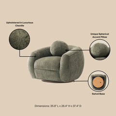 Lounge Chair in Olive Green