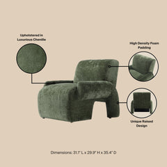 Lounge Chair in Olive Green